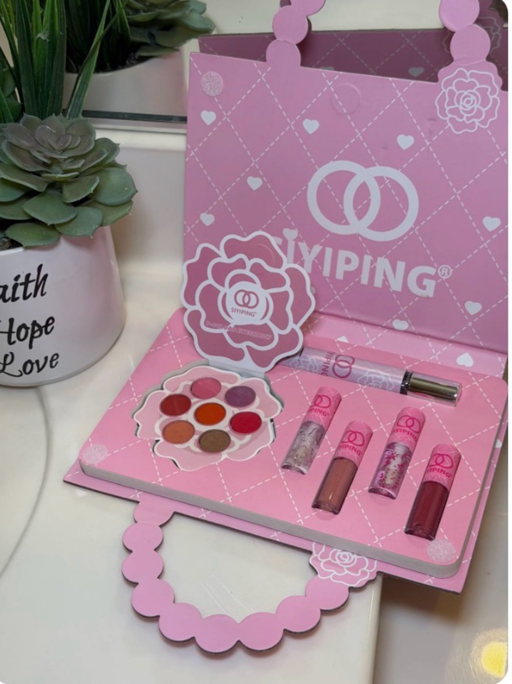 SIYIPING Pink Heart Print Gift Beauty Pack